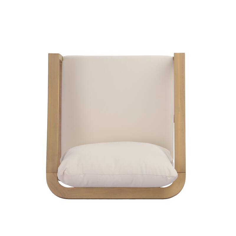 Christopher Knight Home - Modern 26.38" Deep Seat Outdoor Patio Club Chair with Ergonomic Slatted Backrest & Soft Cushion