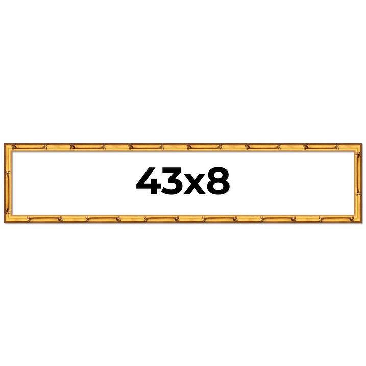 43x8 Frame Gold Bamboo Picture Frame Modern Photo Frame Includes UV Acrylic Shatter Guard Front Acid Free Foam Backing Board