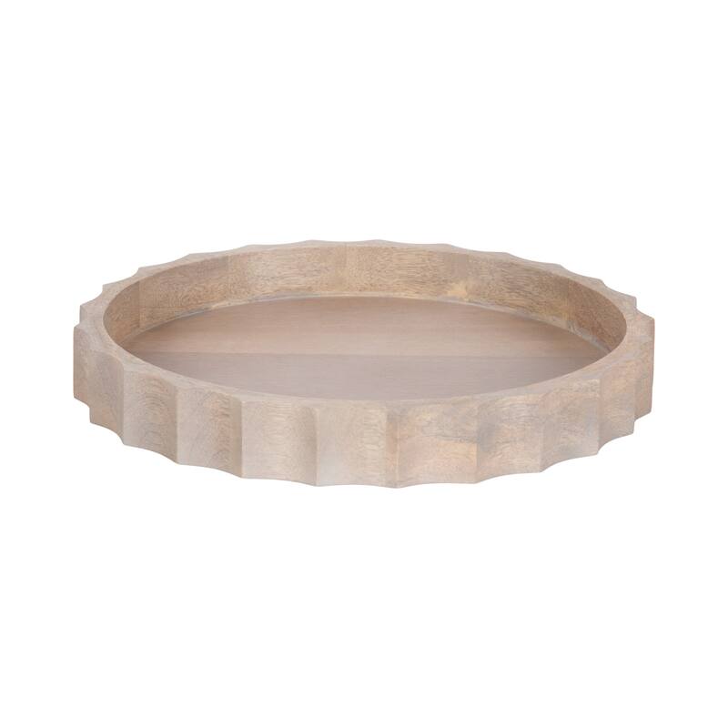 Kate and Laurel Lissi Round Tray - 16x16 - Natural