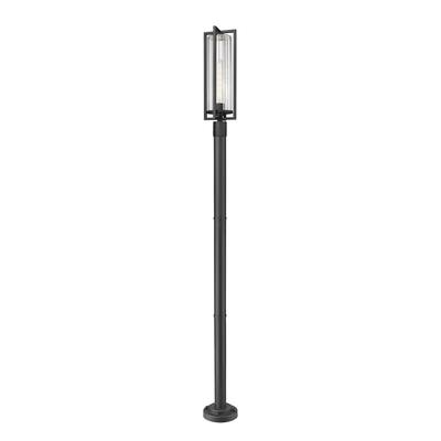 Aura 1 Light Outdoor Post Mounted Fixture in Black.