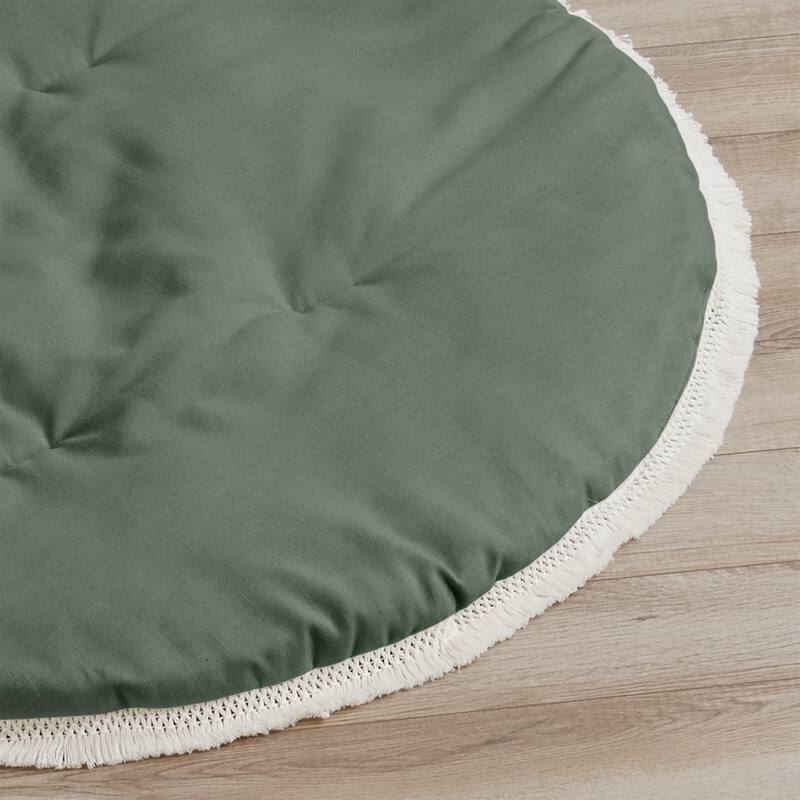 Sweet Jojo Designs Dark Green Boho Boy Girl Gender Neutral Baby Tummy Time Playmat Sage Modern Bohemian Farmhouse Diamond Tuft