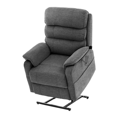 Beige Chenille Dual-Motor Lift Chair, Massage, Heat & Recliner