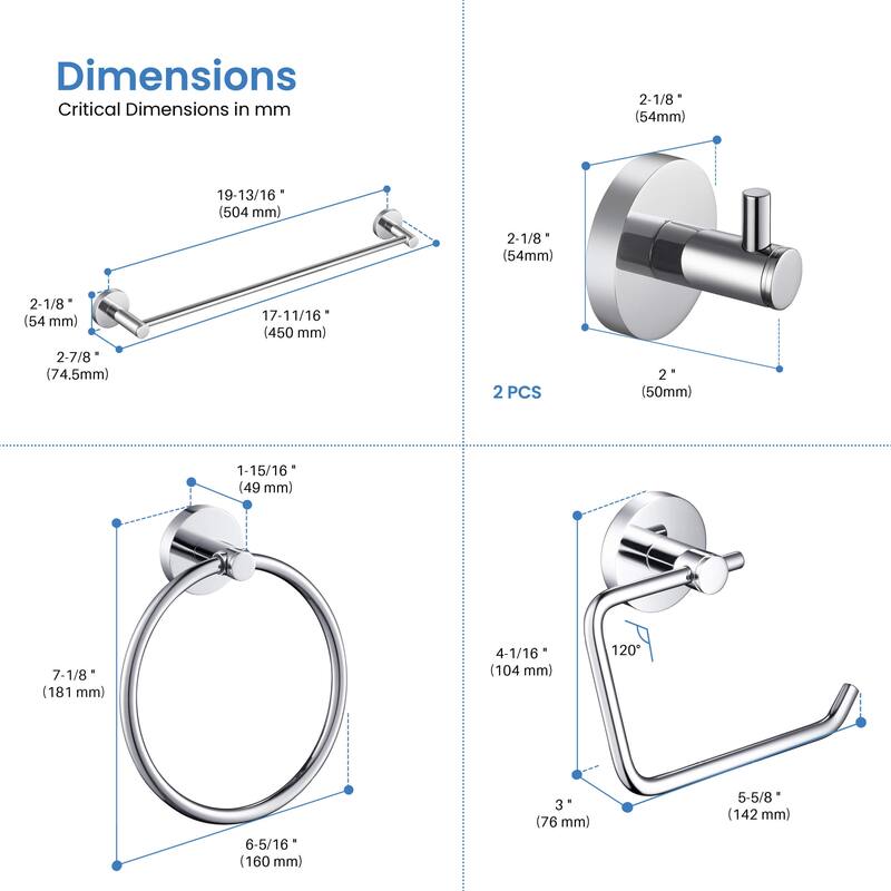 Circular 5-Piece Bathroom Hardware Set