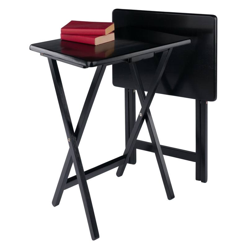 Alex Set of 2 Snack Tables Black Finish