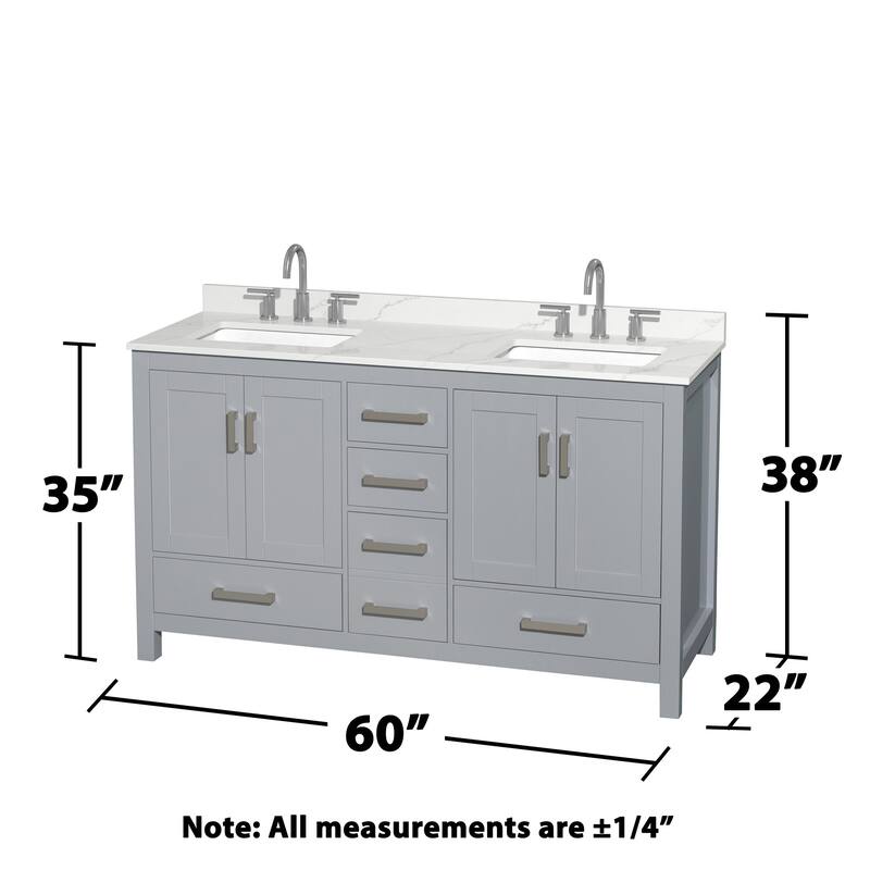 Wyndham Collection WCS141460D-QTZ-US3MED Sheffield 60" Free Standing