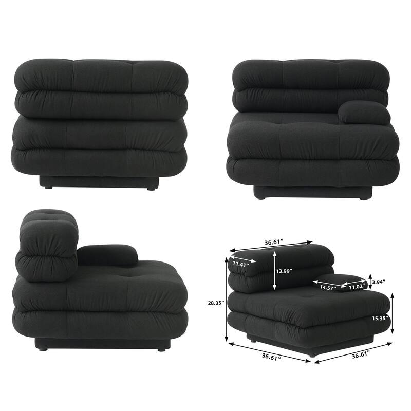 146'' Modular Sectional Couch Modern Tedy Velvet Sofa 4-Seater Couch for Living Room