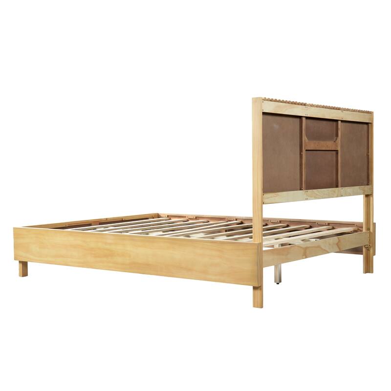 Christopher Knight Home - Adelynn Modern Wood Platform Bed with Vertical Slat Headboard, No Box Spring Needed