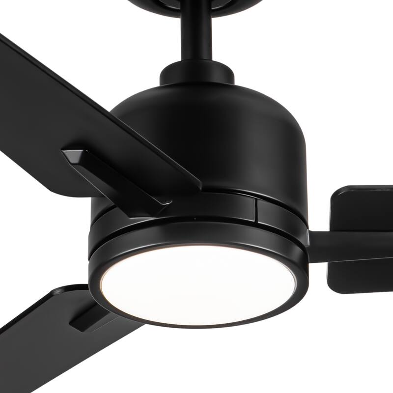 YUHAO Kaleido 48 in. Indoor Matte Black Ceiling Fans with 3-Colors Integrated LED and Dual-Finish Blades