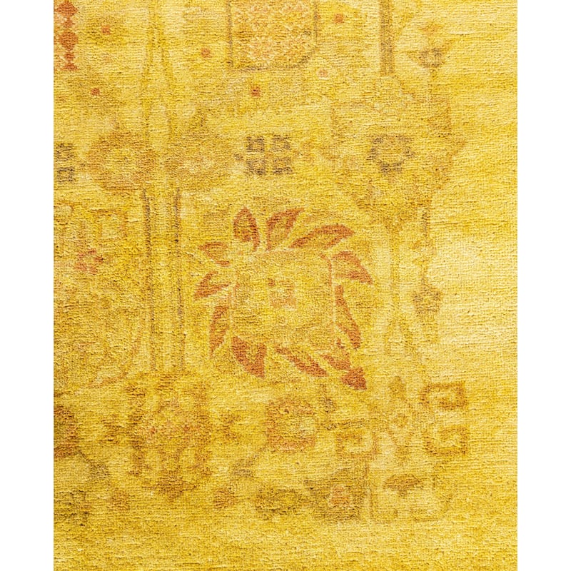 Overdyed One-of-a-Kind Hand-Knotted Area Rug - Yellow - 4' 1" x 6' 2"