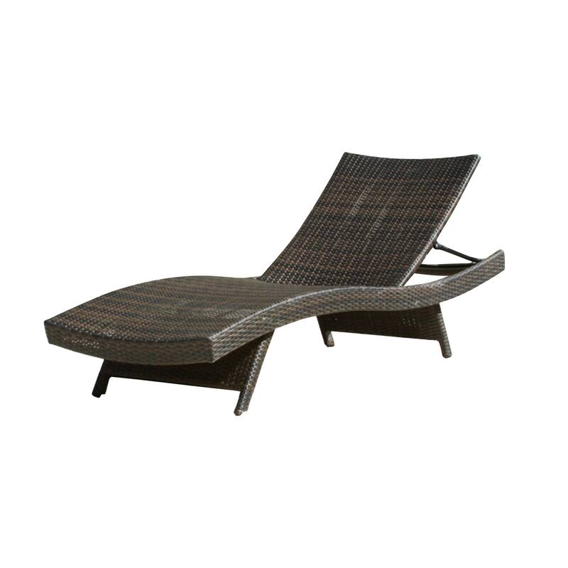 Mach Chaise Lounger, Dark Brown Rattan Wicker Frame, Outdoor, 79 Inch
