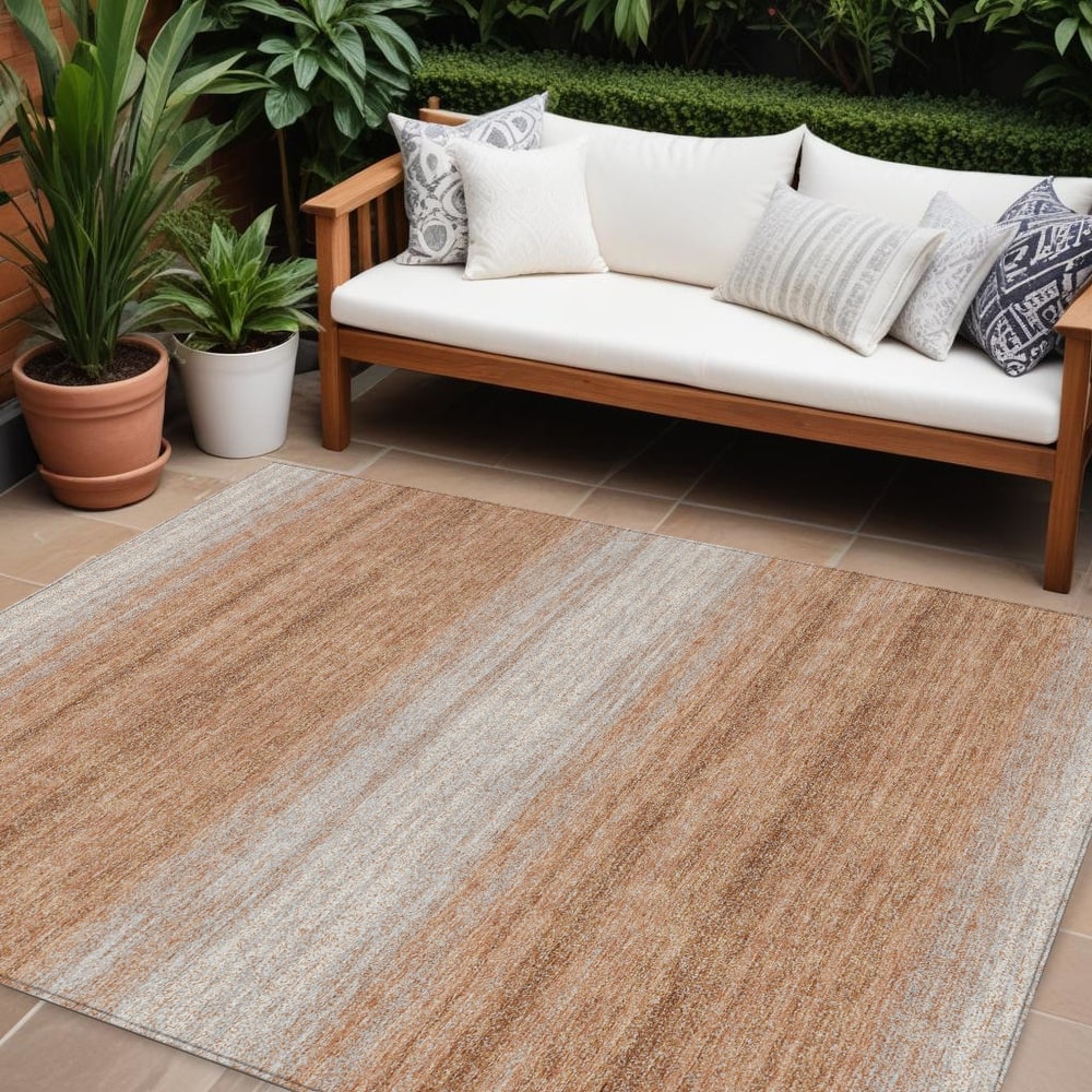 HomeRoots Abstract Transitional Rectangle Outdoor Rug