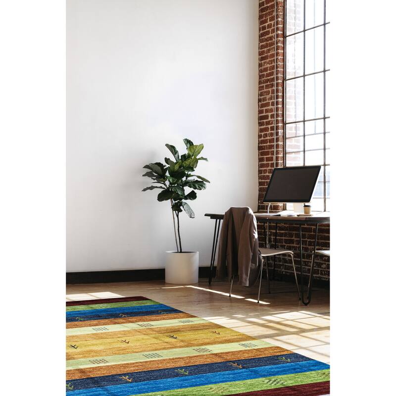 ECARPETGALLERY Hand Loomed Kashkuli Gabbeh Copper Wool Rug - 3'11 x 5'8