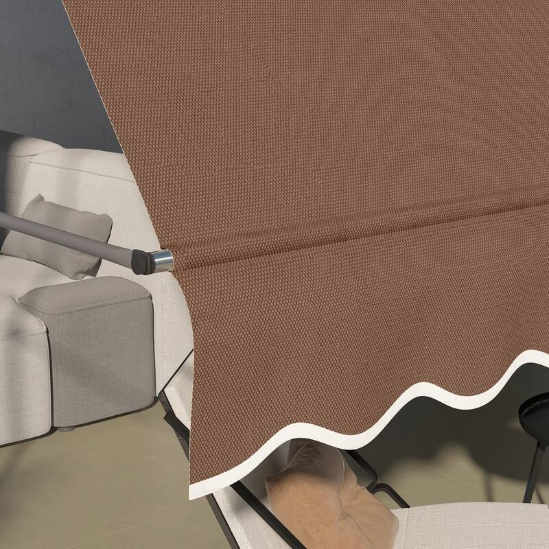 Outsunny 10' x 4' Manual Retractable Awning, Non-Screw Freestanding Patio Sun Shade Shelter