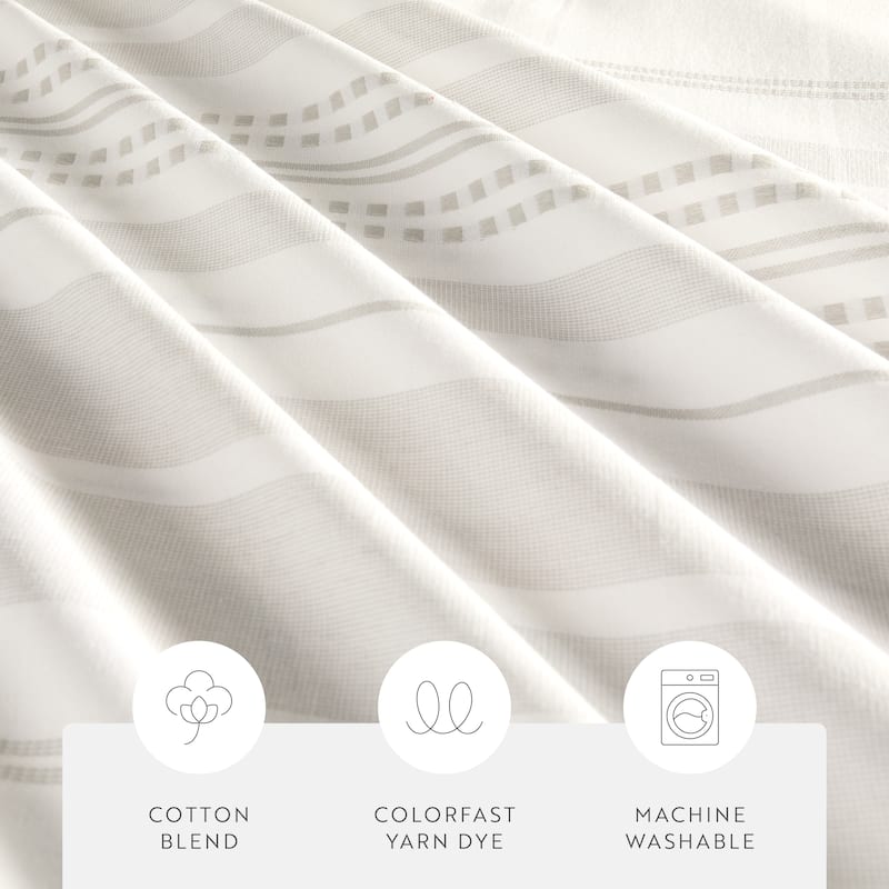 Becky Cameron Cotton Blend Striped Shower Curtain