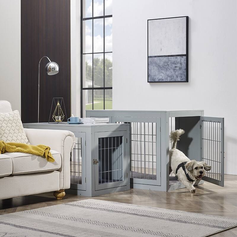 Unipaws Dog Crate End Table with Cushion Indoor Use