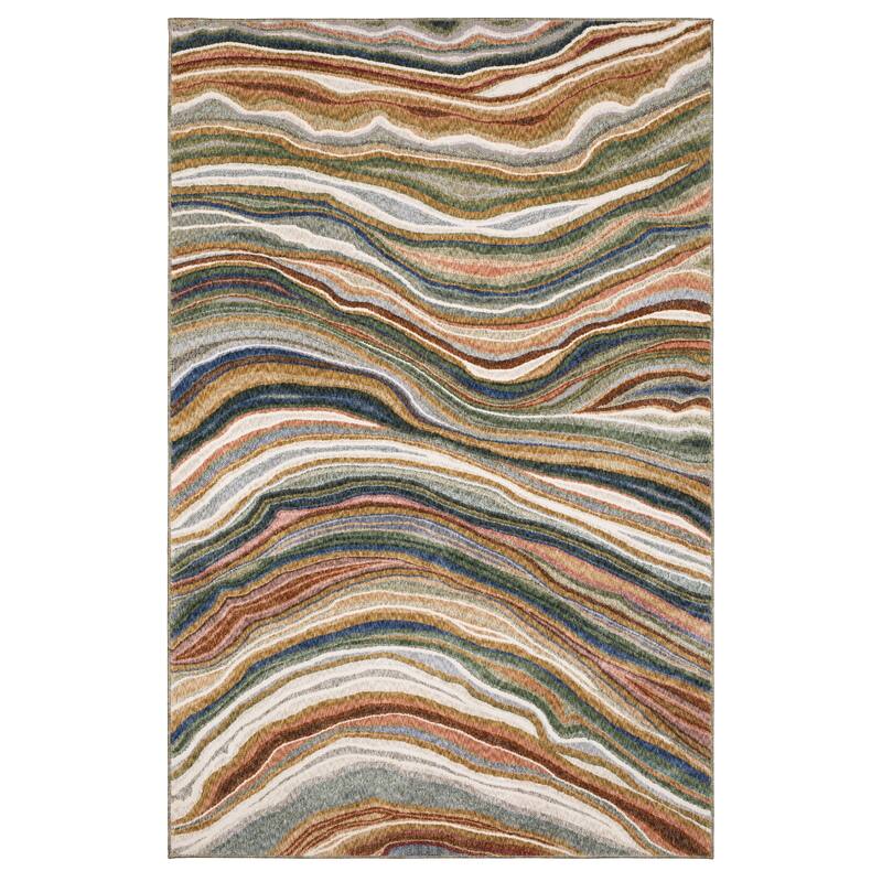 Tobias Abstract Waves Multi-colored Area Rug