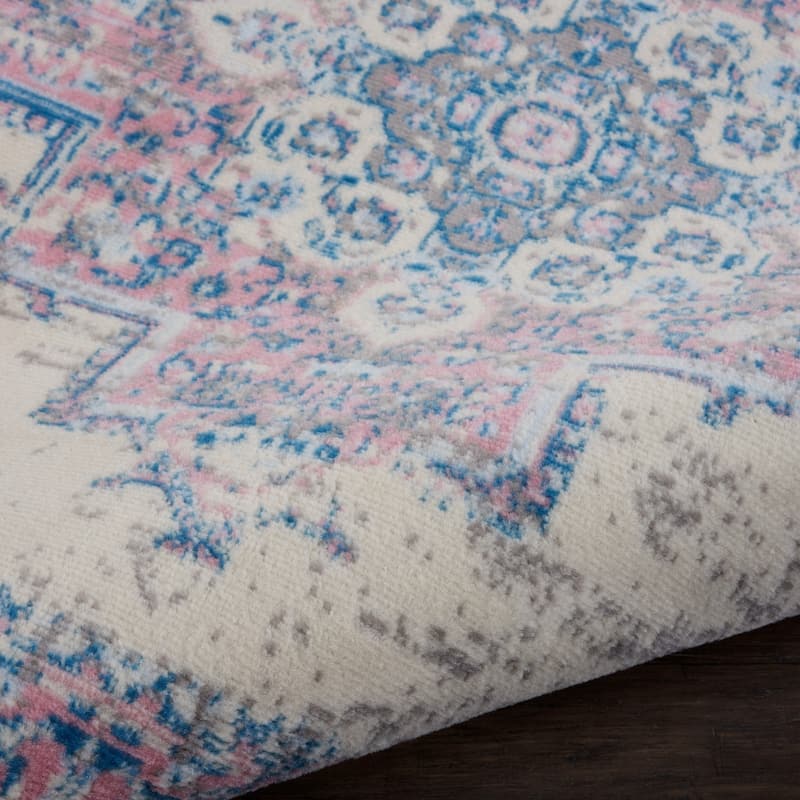 Lipem Power Loomed Distressed Geometric Non Skid Stain Resistant Area Rug By HomeRoots - 63' X '63' X '0.5