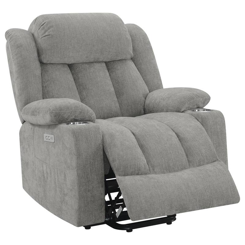 Limi Power Lift Recliner Chair, Light Gray, USB Port, Cupholders
