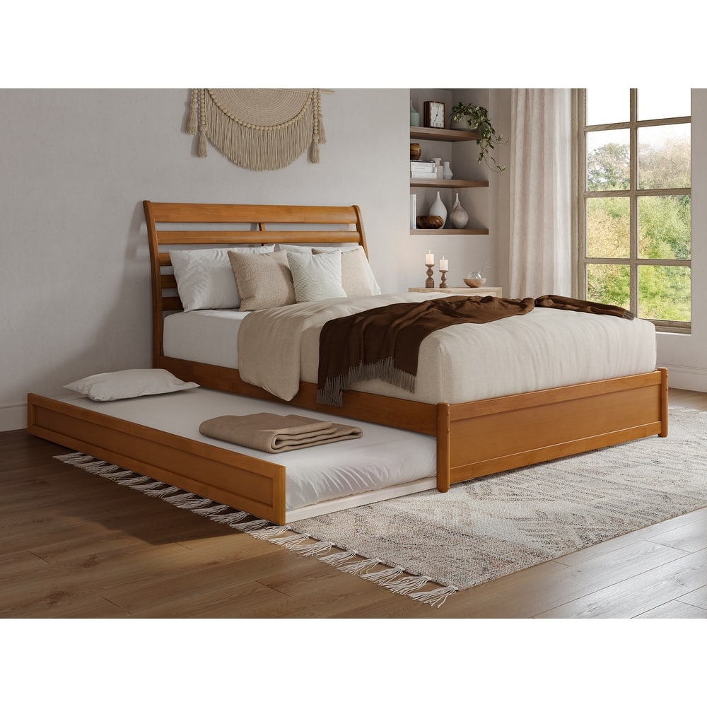 Emelie Platform Bed with Panel Footboard and Twin XL Trundle