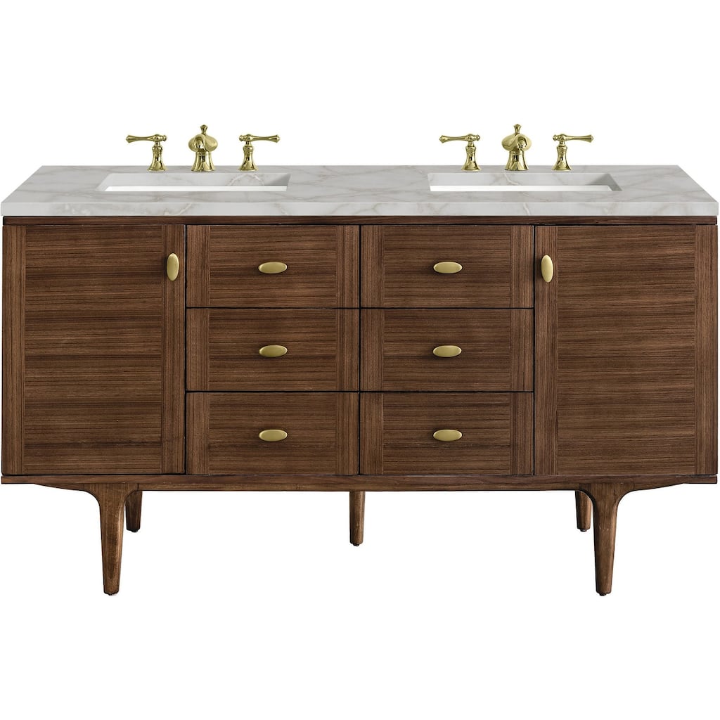 James Martin Vanities 670-V60D-FVSL Amberly 60" Wall Mounted or Free