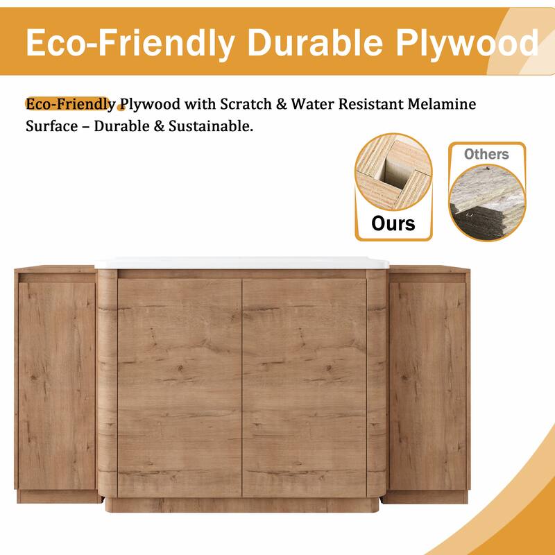 Malwee 36"/40"/48"/52"/60"/64"/84"/92" Bathroom Vanity with Sink, FreeStanding Bathroom Vanity with Door and Adjustable Shelf