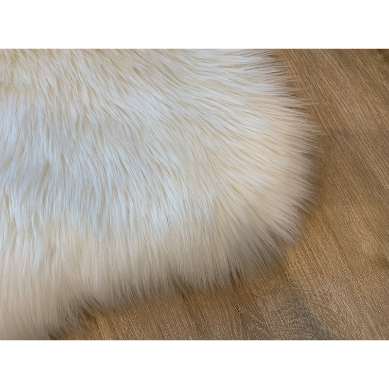 Ovella Home Premium Faux Sheepskin Shag Square Area Rug
