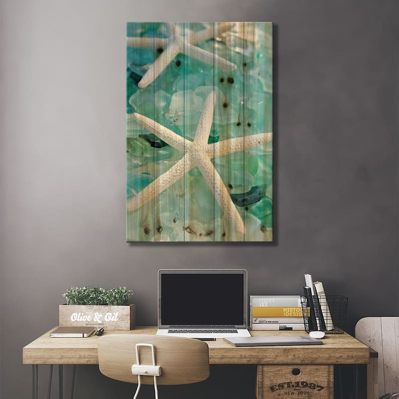Seaglass 1 Print On Wood by Alan Blaustein - Multi-Color