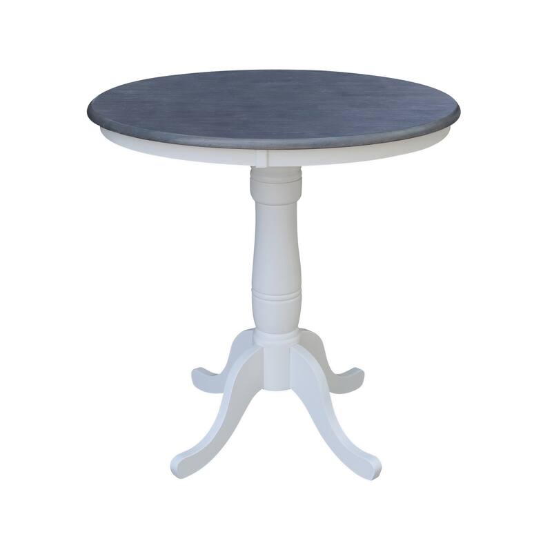 36 in Solid Wood Round Pedestal Gathering Height Dining Table with 4 San Remo Counter Height Stools