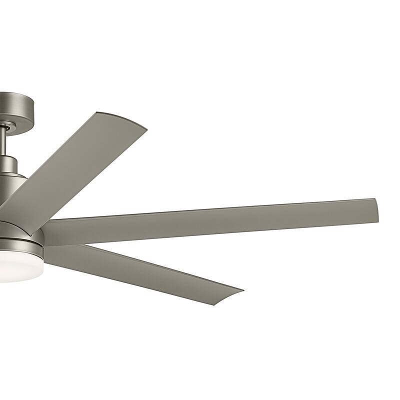 Kichler Lighting Loa 65 Inch Ceiling Fan with Satin Etch Cased Opal Glass in Brushed Nickel with Silver Blades