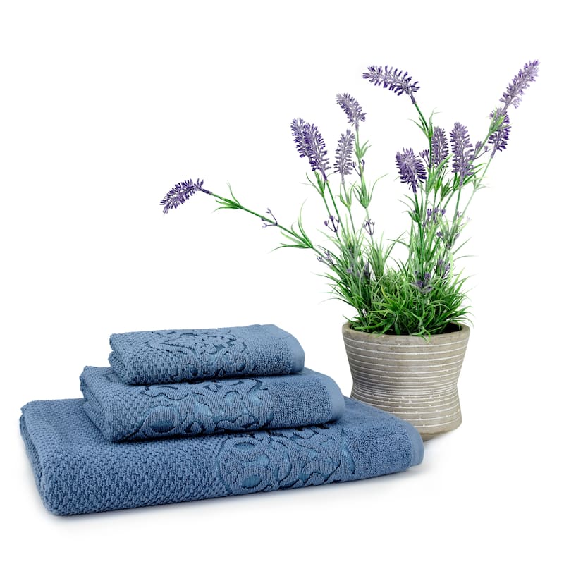 East'N Blue Galata Turkish Cotton Bath Towel Set (Set of 3) - (1 Bath Towel, 1 Hand Towel, 1 Washcloth)