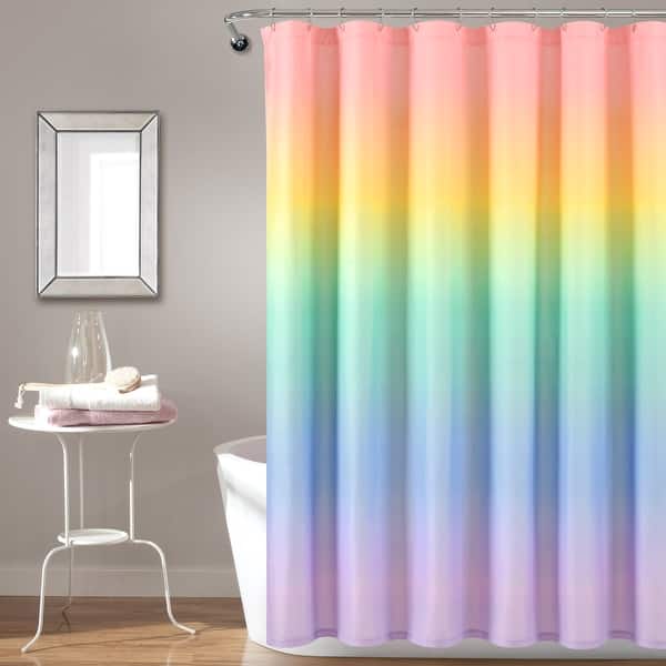 slide 2 of 4, Lush Decor Rainbow Ombre Shower Curtain
