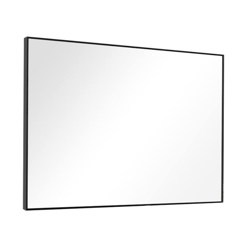 HomeRoots 38" Black Plastic Framed Accent Mirror - 26" W x 1.6" D x 38" H