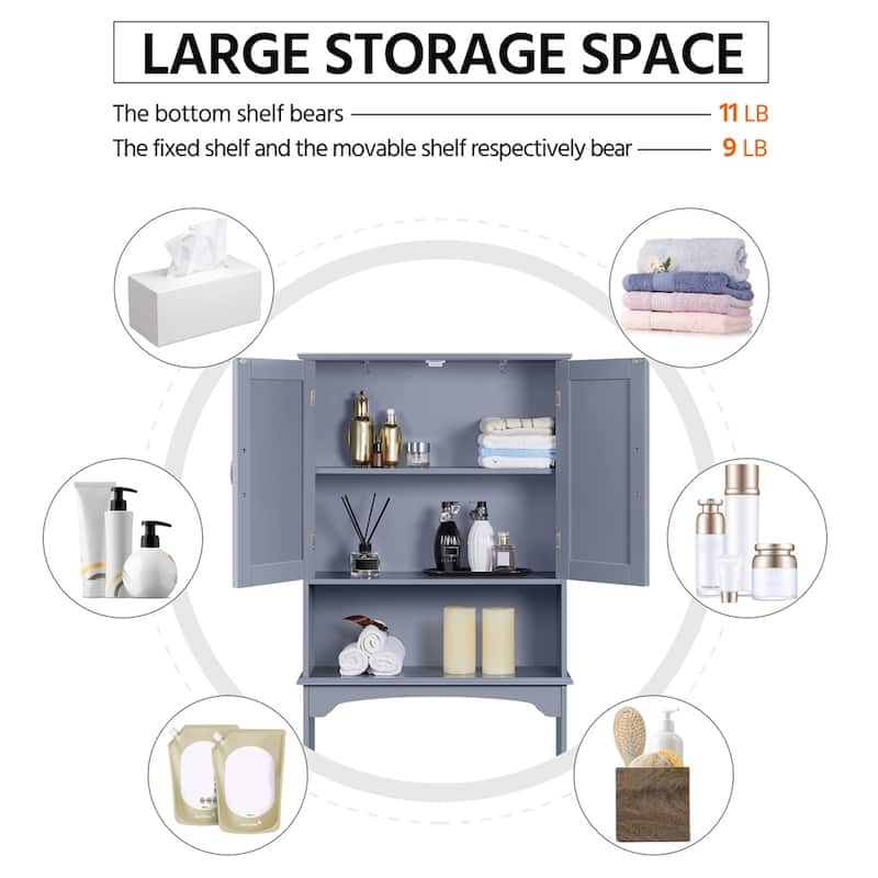 Yaheetech Bathroom Space Saving Organizer Over-the -Toilet with Adjustable Shelf for Bathroom