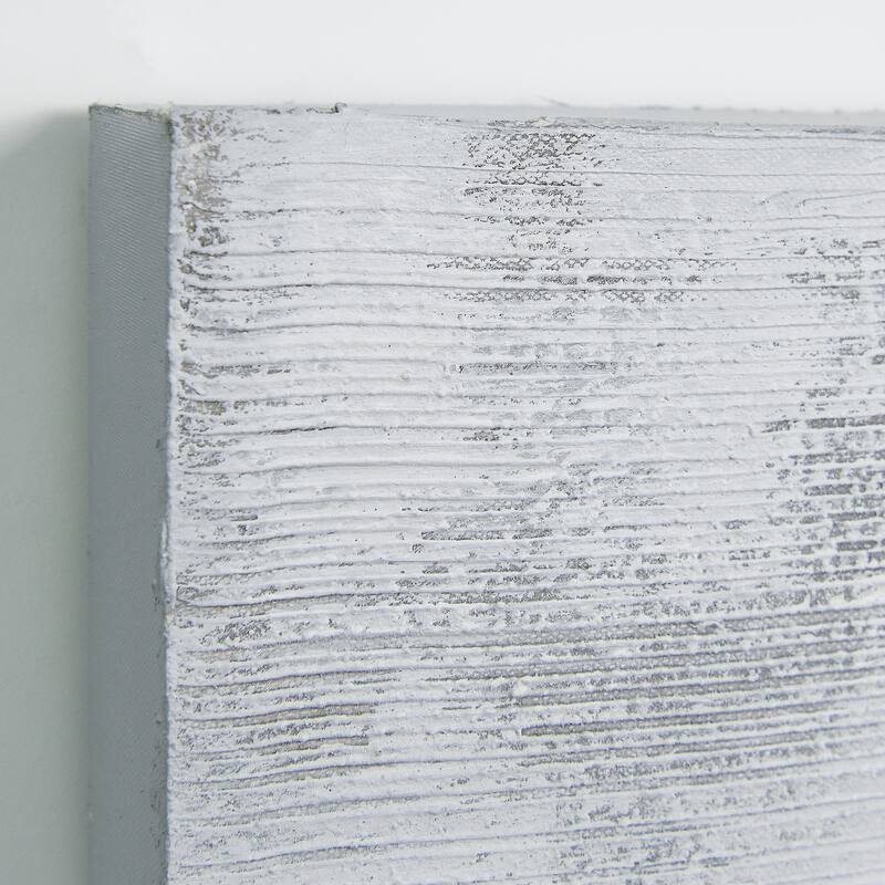 Silver Light Textured Metallic Hand Painted Canvas Wall Art Set of 2