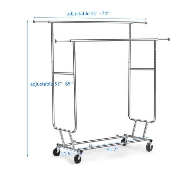 Shop Costway Commercial Grade Collapsible Clothing Rolling Double