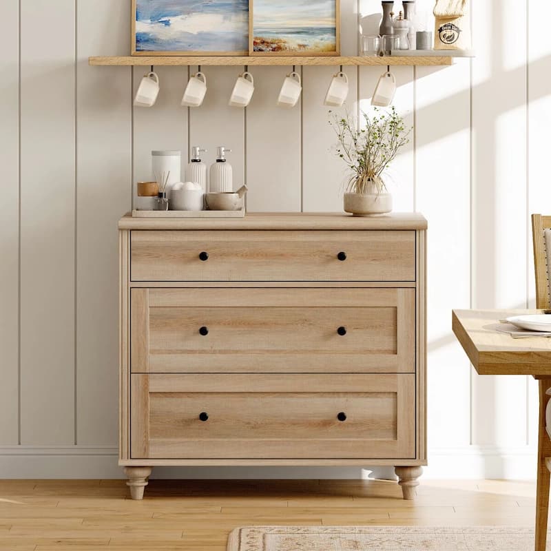 Dresser for Bedroom with 3 Drawer, Accent Kids Dresser Storage Cabinet
