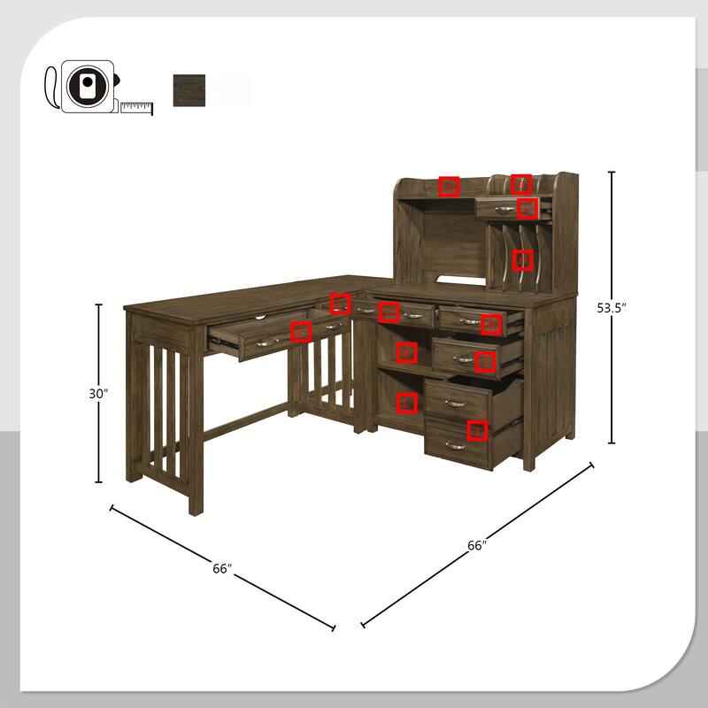 Fremont & Park Traine 4-Piece Corner Desk