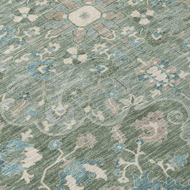 Machine Washable Indoor/ Outdoor Traditional Indore Chantille Rug