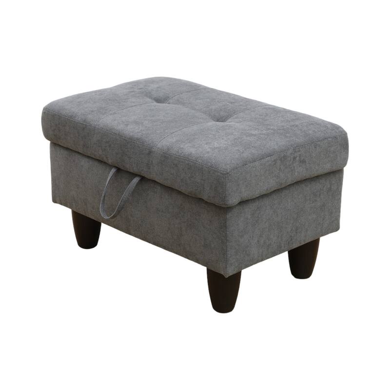 KISRAIS 28.5" Wide Upholstered Storage Ottoman