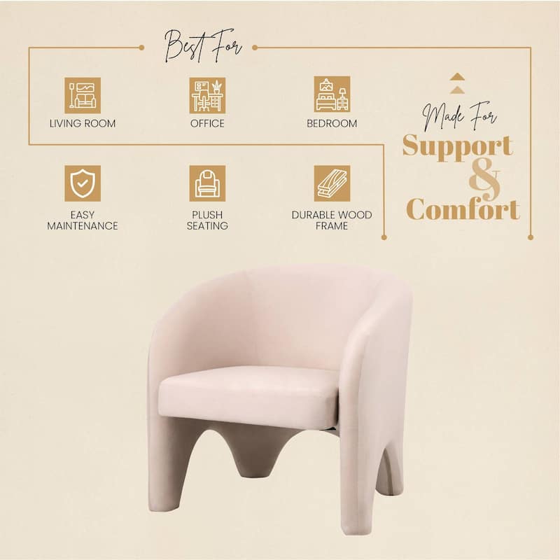 Lylo Velvet/Boucle Accent Chair with Barrel Back Design for Home Office Living Room and Bedroom, No Assembly Required