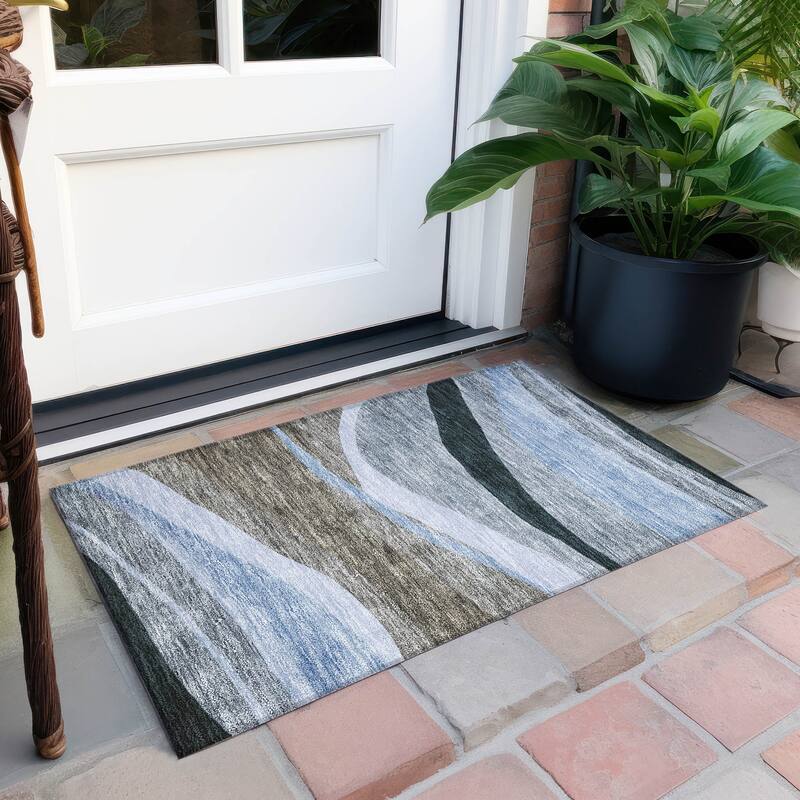 Machine Washable Indoor/ Outdoor Contemporary Deco Chantille Rug