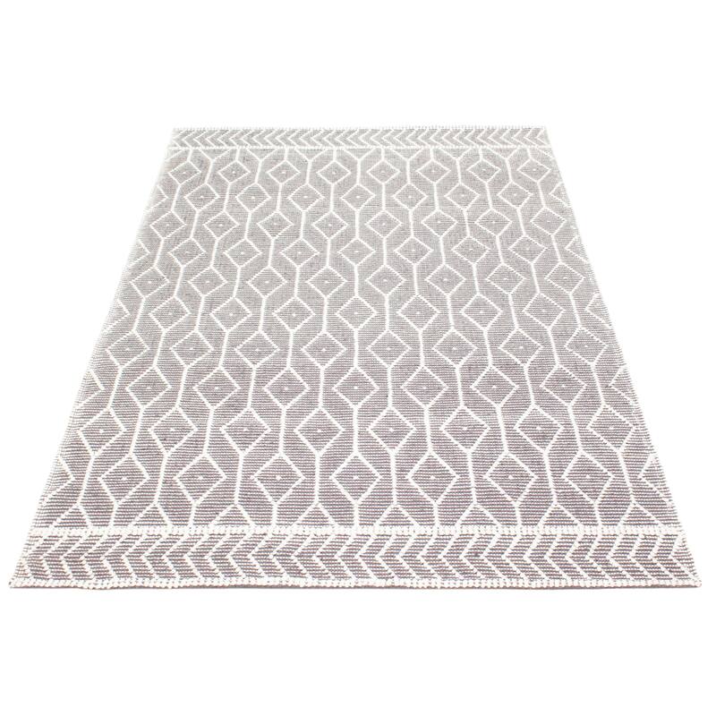 ECARPETGALLERY Braid weave Sienna Grey Wool Rug - 6'2 x 9'3