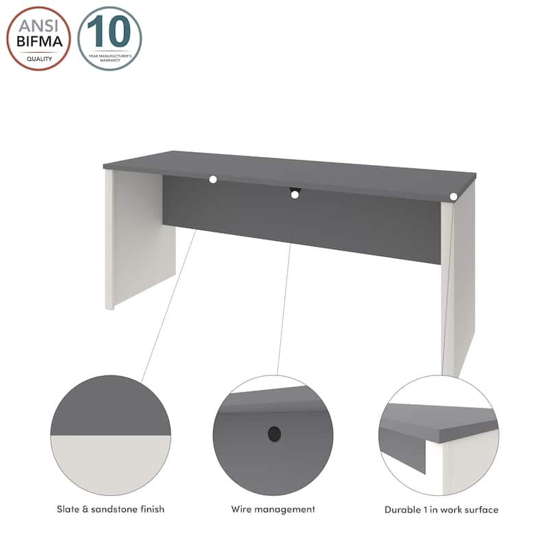 Bestar Connexion 72W Narrow Desk Shell by Bestar.