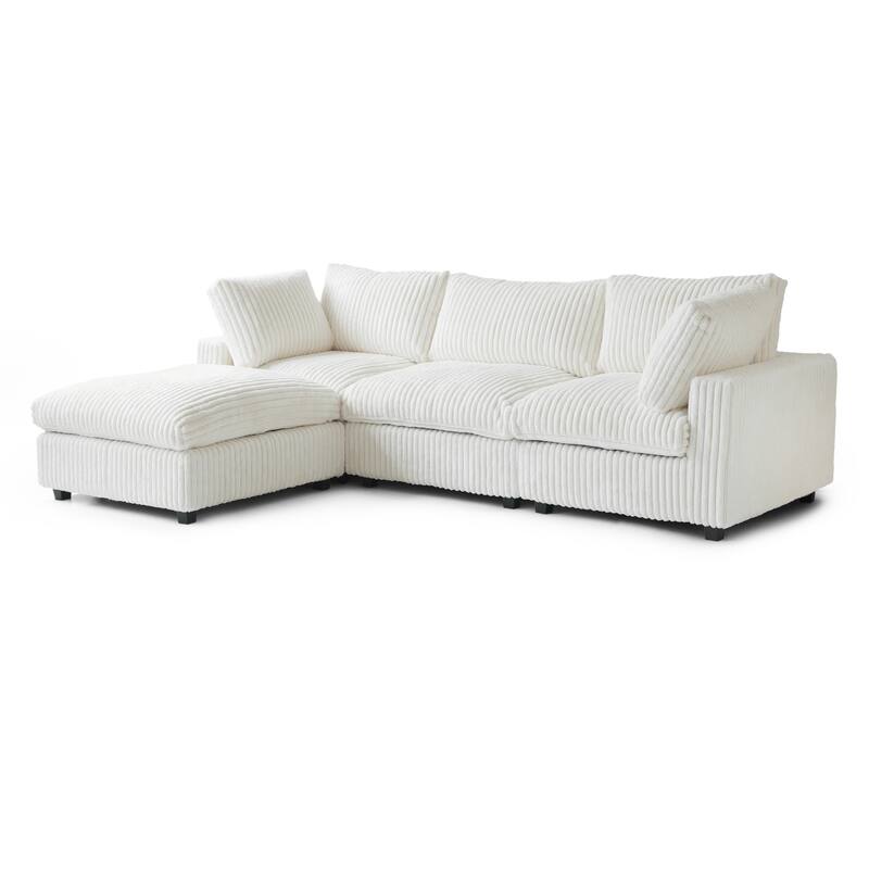 L-shaped Soft Plush Upholstered Modular Sectional Sofa Deep Living Room Couch