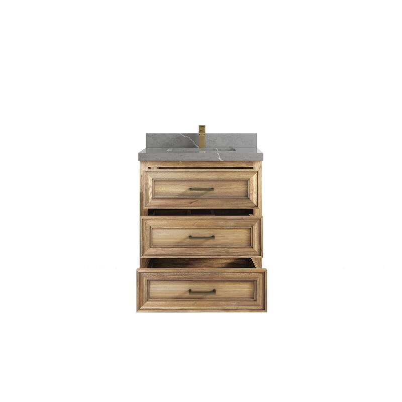 Willow Collections 30 in. W x 22 in. D Santa Monica Teak Single Sink Bathroom Vanity with Countertop