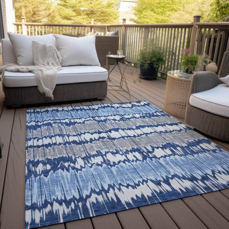 Machine Washable Indoor/ Outdoor Chantille Contemporary Ombre Rug