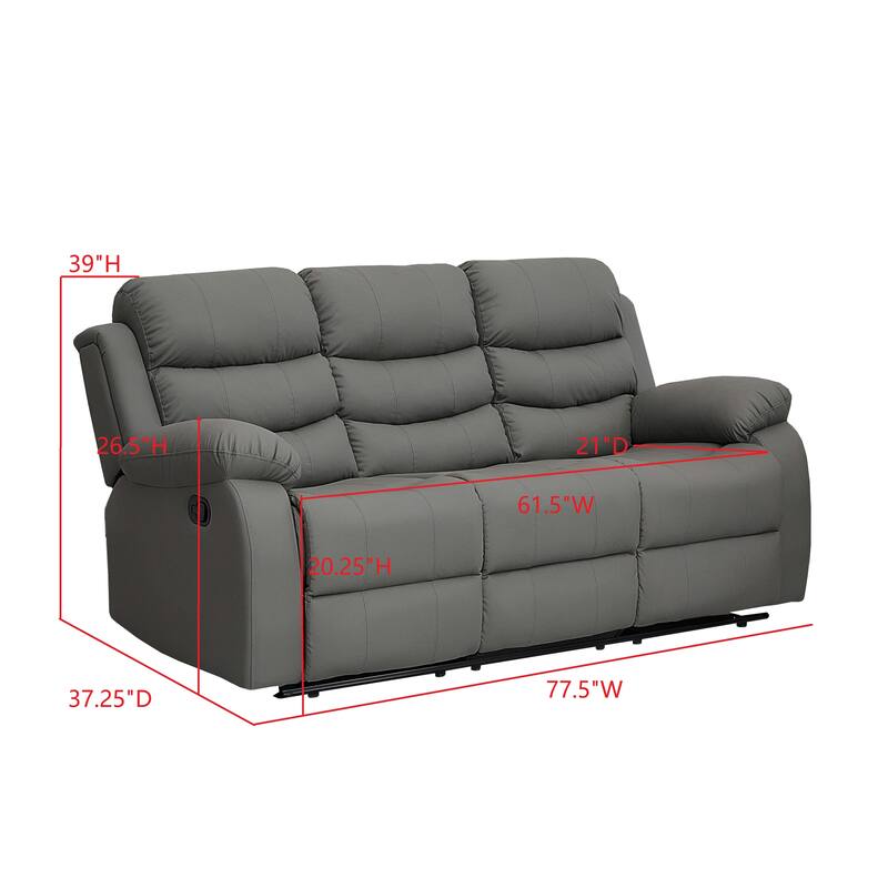 Selena Vinyl 3-Position Comfort Reclining Sofa