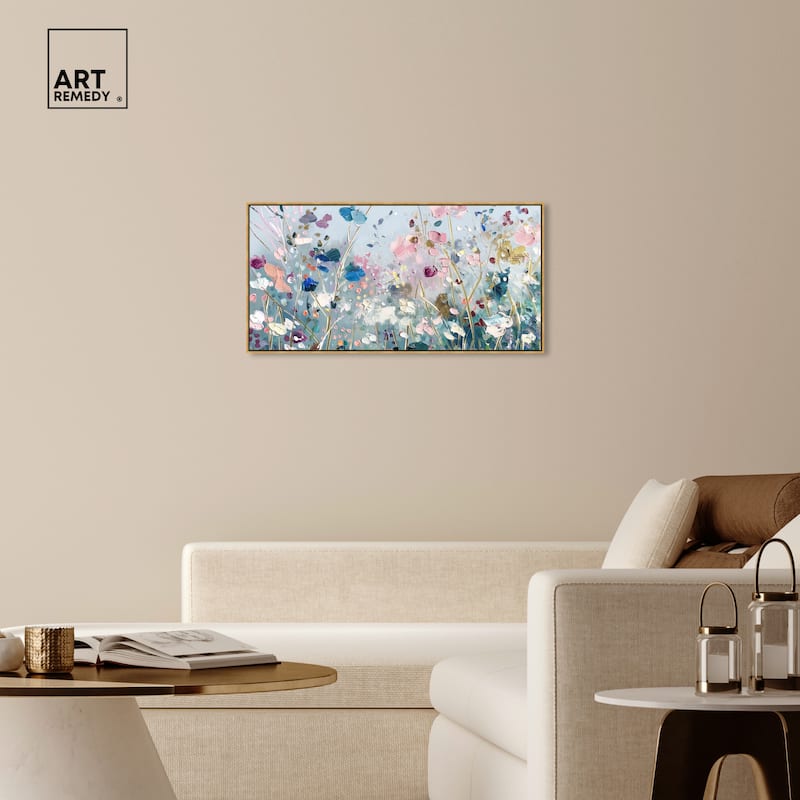 Art Remedy Blue Forest Ii Framed Floral Fine 1 Piece Canvas Wall Art
