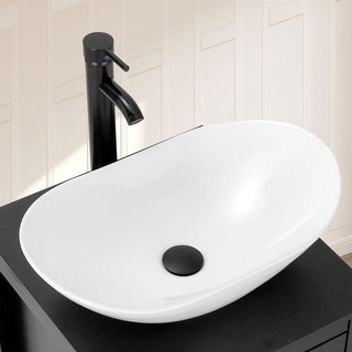 Eclife Modern Bathroom Sink Tempered Glass & Ceramic Artisan Basin for Vanity