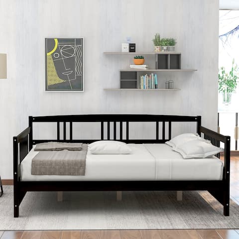 [Pre Sale]AOOLIVE Full Size Wood Daybed with Support Legs,Espresso